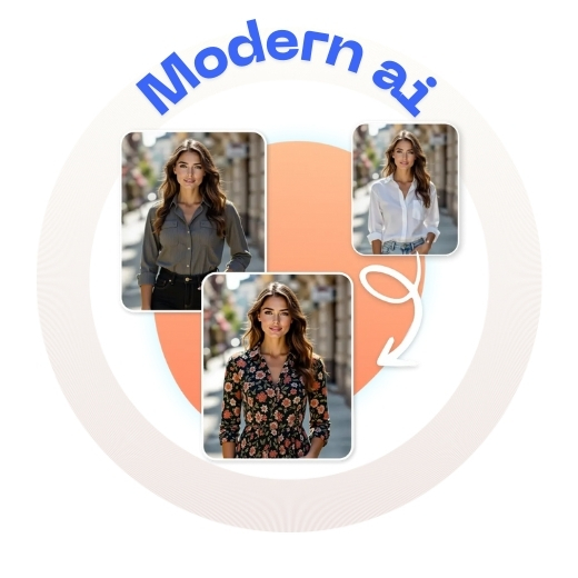 Photo showing a virtual AI outfit try-on on a person